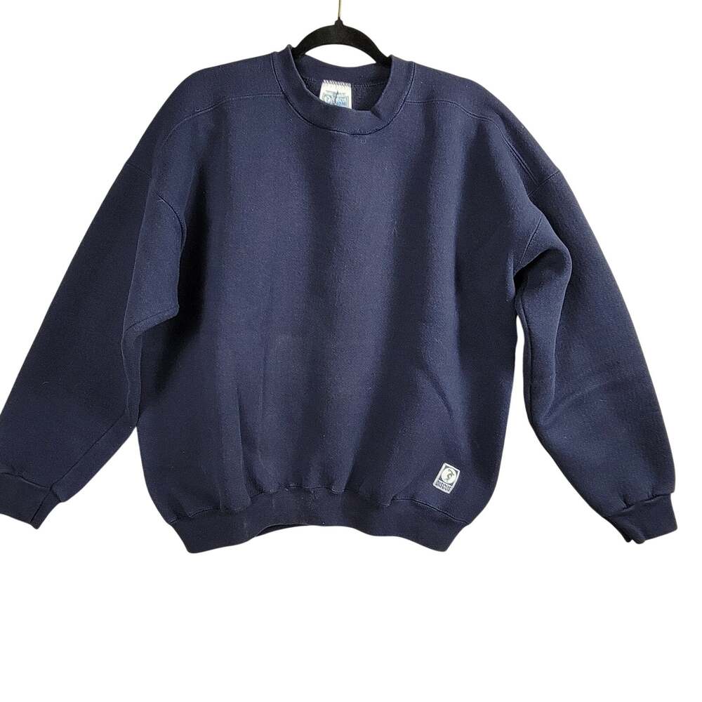 Vintage Discus Athletic Crewneck Sweatshirt Mens Large Navy Blue Pullover Made